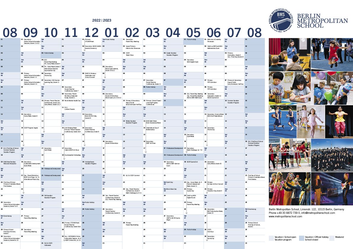 BMS: School Calendar 2022/23